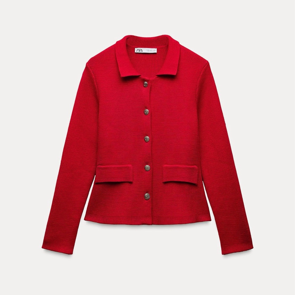 NWT Zara knit red Cardigan